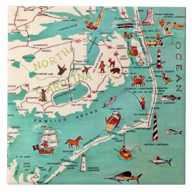 Azulejo Playas Bajas de los Outer Banks (Frente)