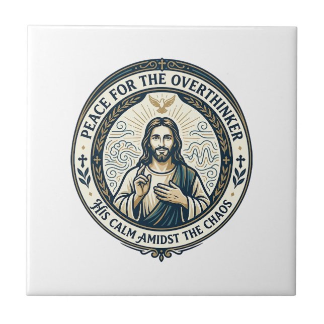 Azulejo Playera de Afirmaciones de Salud Mental de Jesús I (Frente)