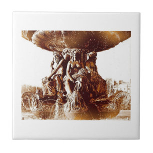 Azulejo Plaza de la Concordia Fuente Sepia
