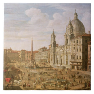 Azulejo Plaza Navona, Roma, pareciendo del sur hacia