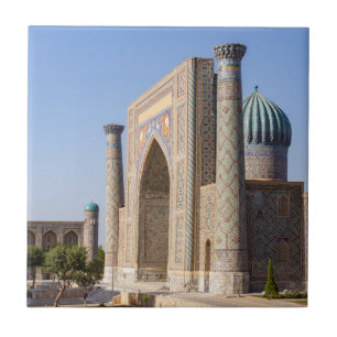 Azulejo Plaza Registan al atardecer - Samarkanda, Uzbekist