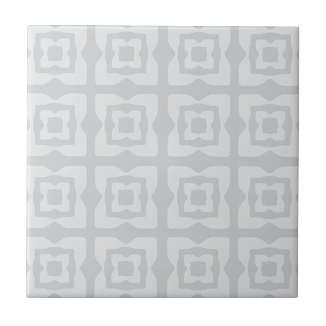 Azulejo Plazas Modernas del Siglo Medio Patrón Gris claro (Frente)