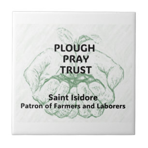 Azulejo "Plough Pray Trust" Saint Isidore Magnet