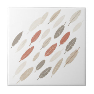 Azulejo Plumas Boho Óxido Diagonal