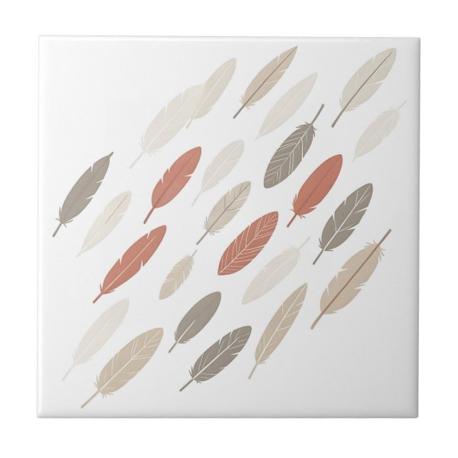 Azulejo Plumas Boho Óxido Diagonal (Frente)