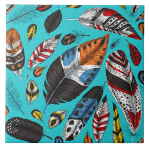 Azulejo Plumas coloridas