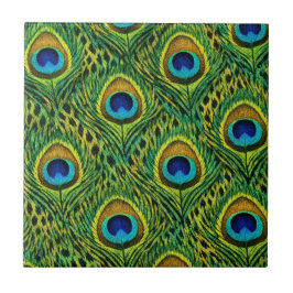 Azulejo Plumas de Pavo Real Patrón Animal