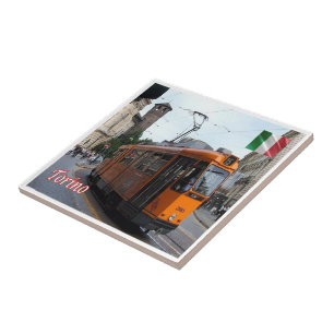 Azulejo PMT006 TURIN, Tram, Piamonte, Italia,