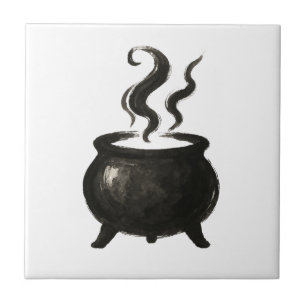 Azulejo Poción de Bruja – Caldero Minimalista de Halloween