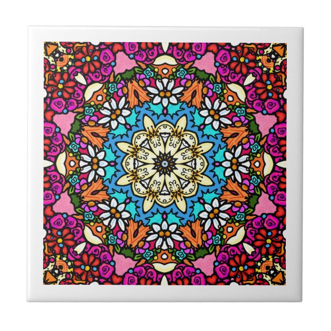 Azulejo Poder Floral Jardín Groovy (Frente)
