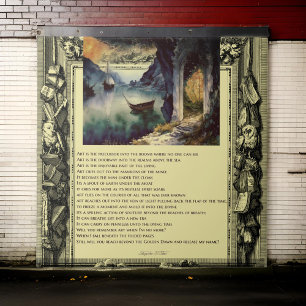 Azulejo Poema de pintura artística del barco en el agua