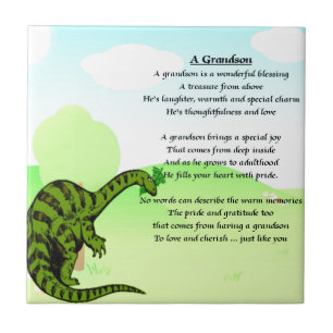 Azulejo Poema del nieto - dinosaurio