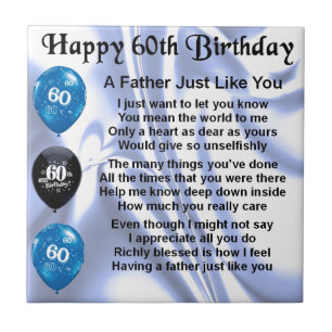 Azulejo Poema del padre - 60.o cumpleaños
