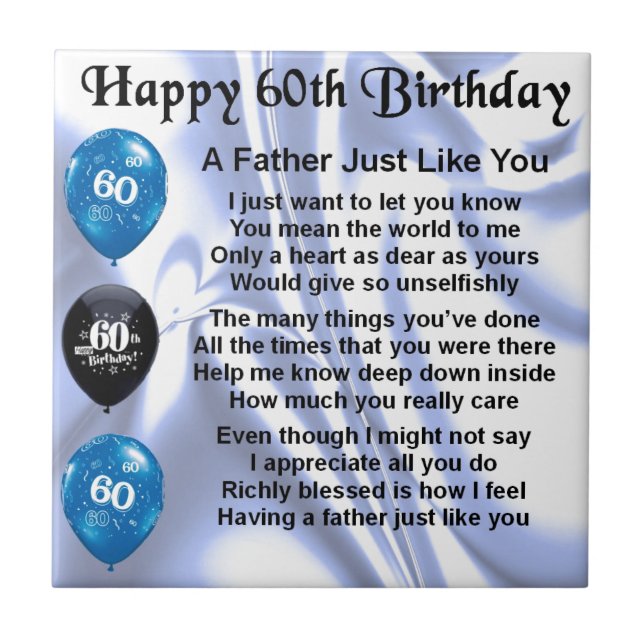 Azulejo Poema del padre - 60.o cumpleaños (Frente)