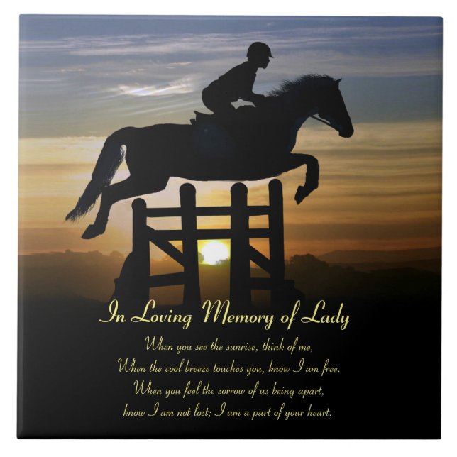 Azulejo Poema espiritual del jumper de caballo y jinete (Frente)