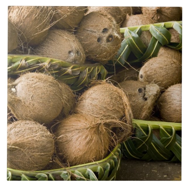 Azulejo Polinesia, Reino de Tonga. Visualización de cocos (Frente)