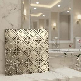 Azulejo Polished Pewter Metallic Geometric #13 ID1227