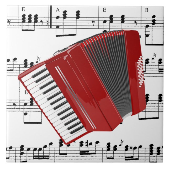 Azulejo Polka, acordeón y partitura, (Frente)