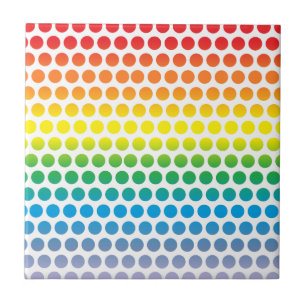 Azulejo Polka arco iris con puntos blancos