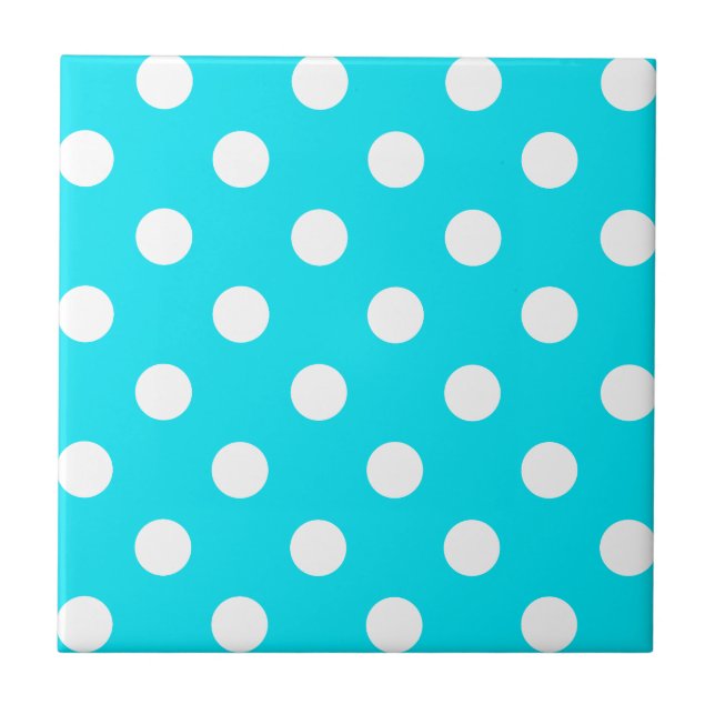 Azulejo Polka puntos código hex cian 00E3F4 (Frente)