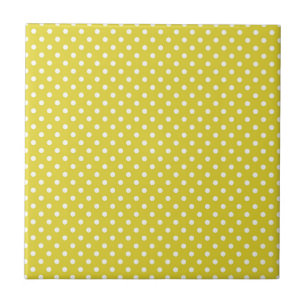 Azulejo Polkadot amarillo y blanco