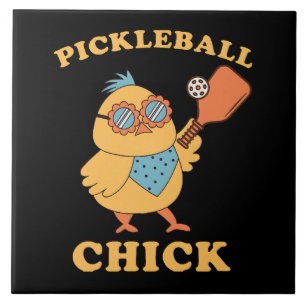 Azulejo Pollita de Pickleball - retro