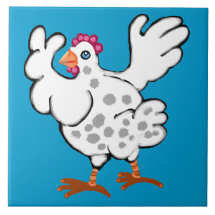 Azulejo Pollo aleteando sus alas