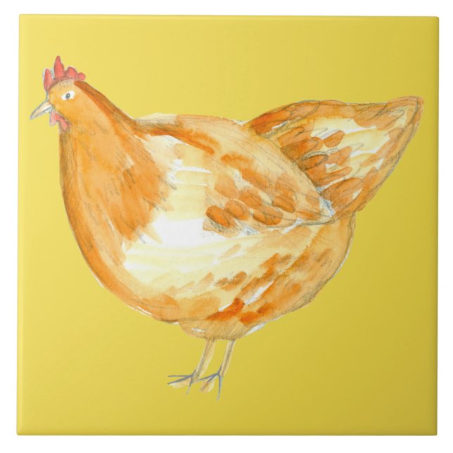 Azulejo Pollo amarillo Hen (Frente)