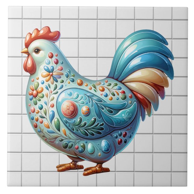 Azulejo Pollo cerámico (Frente)