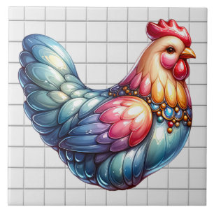 Azulejo Pollo cerámico