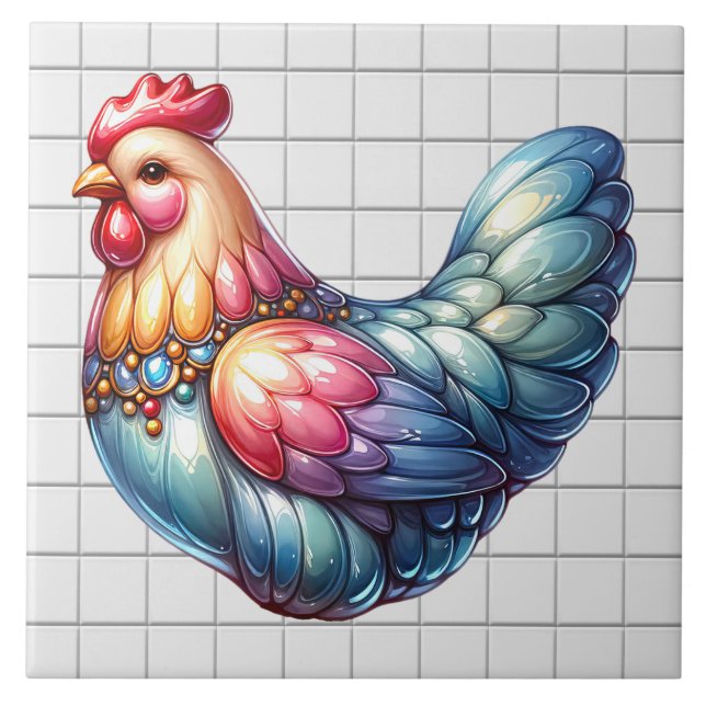 Azulejo Pollo cerámico (Frente)