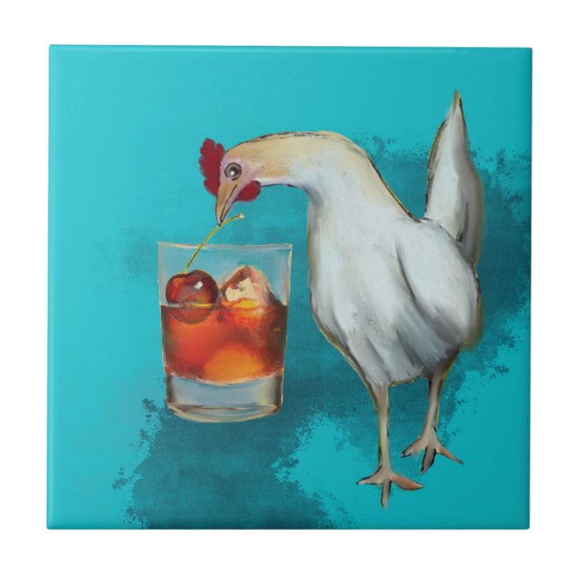 Azulejo Pollo con Manhattan (Frente)