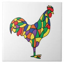 Azulejo Pollo de cocina colorido, aspecto de cristal de ma