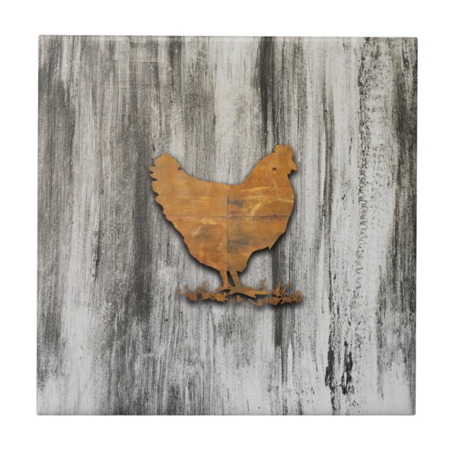 Azulejo Pollo Rústico (Naranja) (Frente)