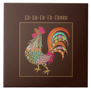 Azulejo Pollo Trivet de colores mosaicos