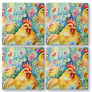 Azulejo Pollos de color de agua dulce