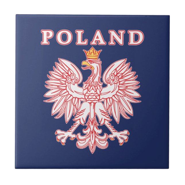 Azulejo Polonia Con Águila Polaca Roja (Frente)