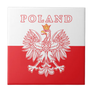 Azulejo Polonia Con Águila Polaca Roja