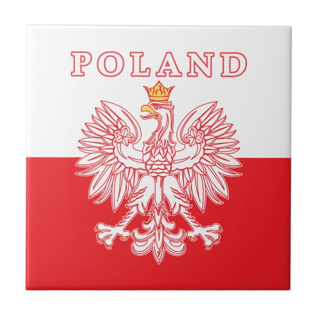 Azulejo Polonia Con Águila Polaca Roja (Frente)