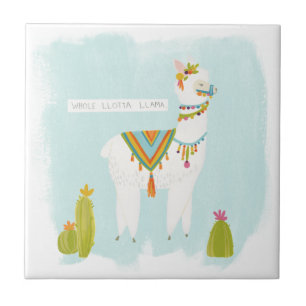 Azulejo Pom Pom Llama Rama - Lotta Llama entera