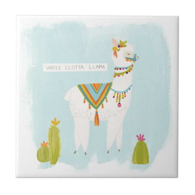 Azulejo Pom Pom Llama Rama - Lotta Llama entera (Frente)