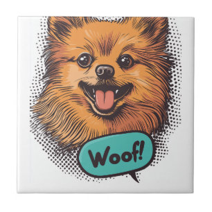 Azulejo Pomerania de Pop Art - Perro Cómico Retro