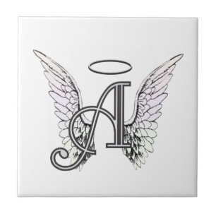 Azulejo Ponga letras a un monograma inicial con las alas y