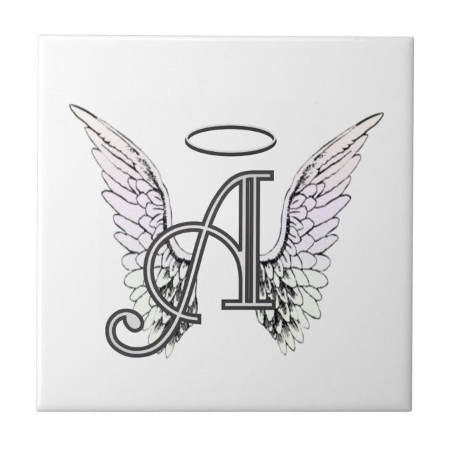 Azulejo Ponga letras a un monograma inicial con las alas y (Frente)