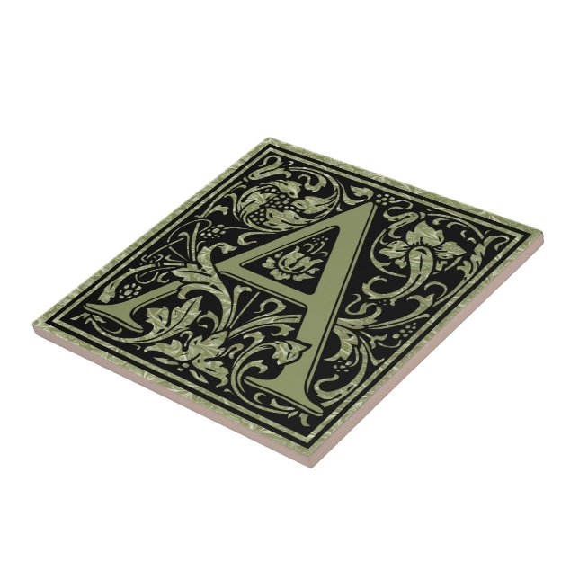 Azulejo Ponga letras a un primer monograma de la letra (Lado)