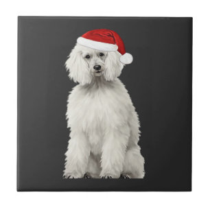Azulejo Poodle de Navidad árbol de Navidad perro cachorro