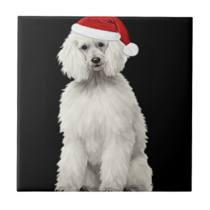 Azulejo Poodle de Navidad árbol de Navidad perro cachorro 