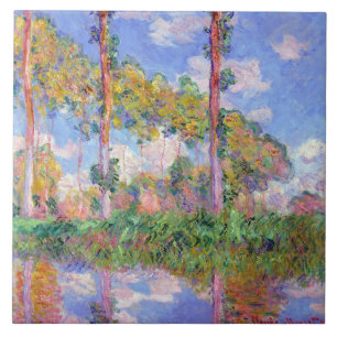 Azulejo Poplares en el sol, Monet