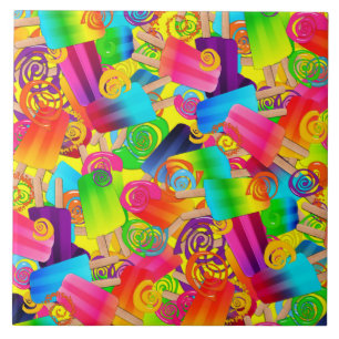 Azulejo Popsicle Swirls Yellow-SQ TILE L