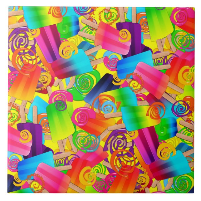 Azulejo Popsicle Swirls Yellow-SQ TILE L (Frente)